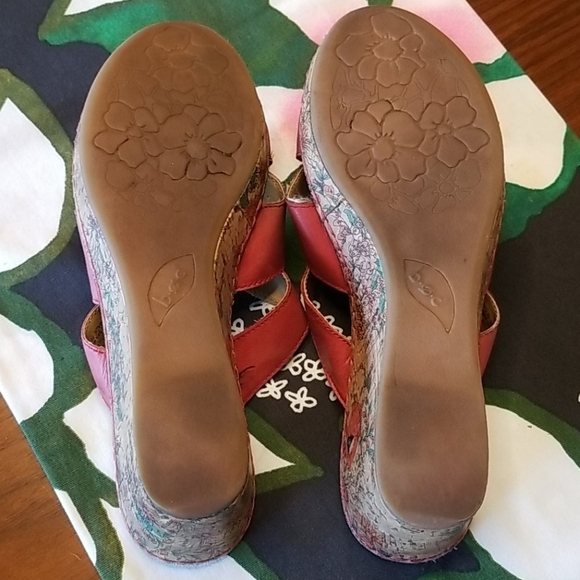 💕BOC💕 Leather Floral Cork Platform Sandal Wedge - Picture 14 of 14